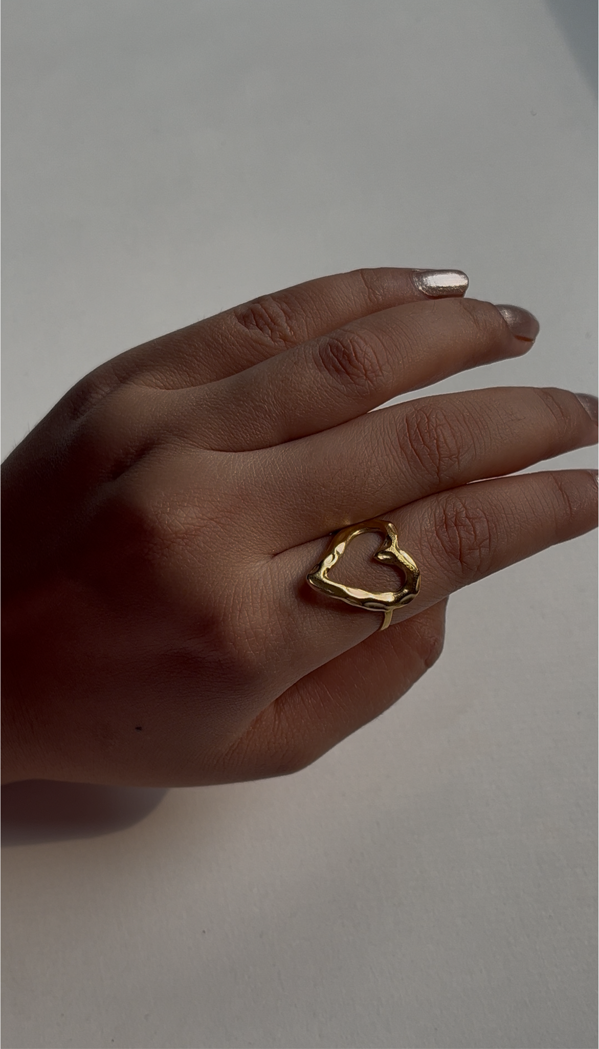 Golden Heart Ring(Adjustable Fit,Anti Tarnish,Waterproof)