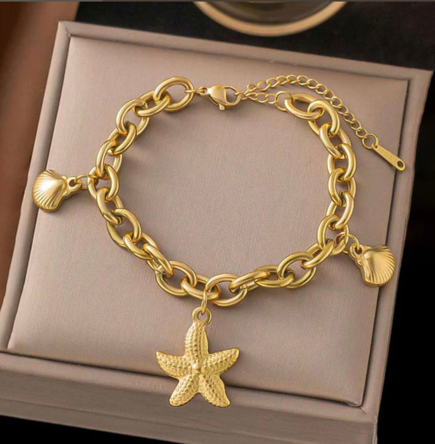 Seashell Charm Beach Bracelet (Anti Tarnish,Adjustable)