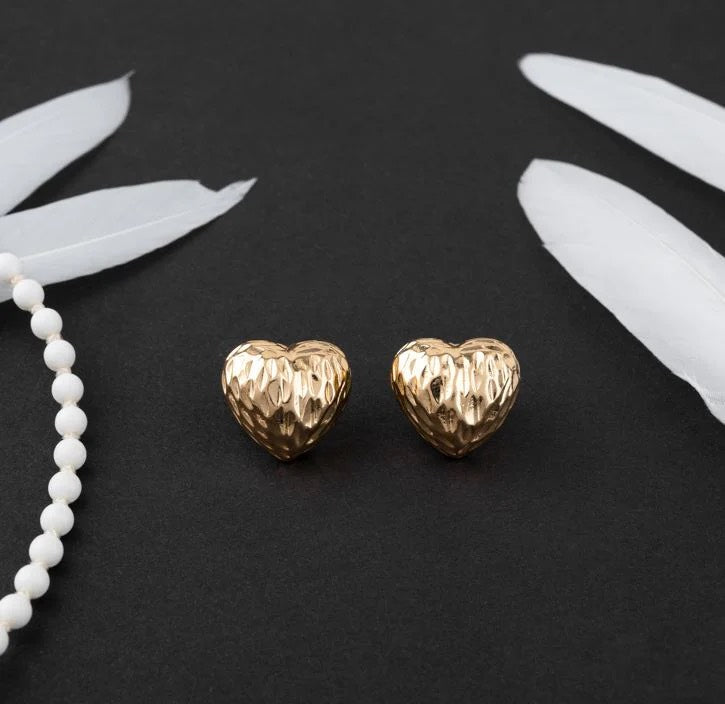 Golden Heart Studs