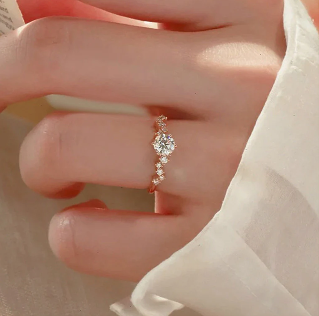 Forever Yours – Dainty Promise Ring( American Diamond,Adjustable)