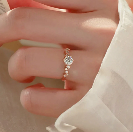 Forever Yours – Dainty Promise Ring( American Diamond,Adjustable)