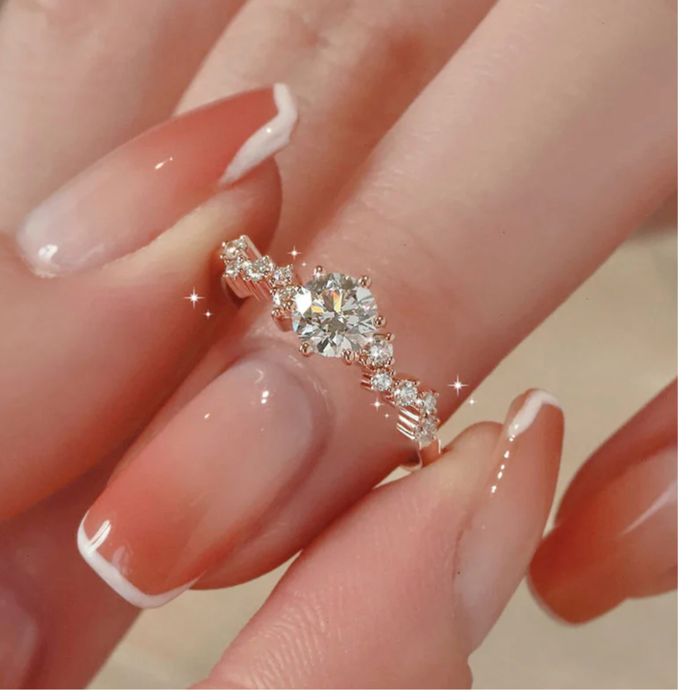 Forever Yours – Dainty Promise Ring( American Diamond,Adjustable)