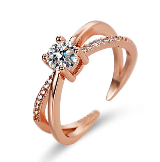 AD Luna Rose Gold Ring ( Adjustable, Rose Gold Plating)