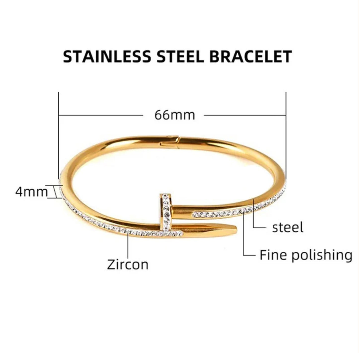 Gold Nail Head Bracelet- Cartier Inspired (Anti Tarnish,Waterproof)