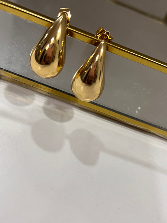 Chunky Gold Teardrop Earring - Anti Tarnish, Waterproof