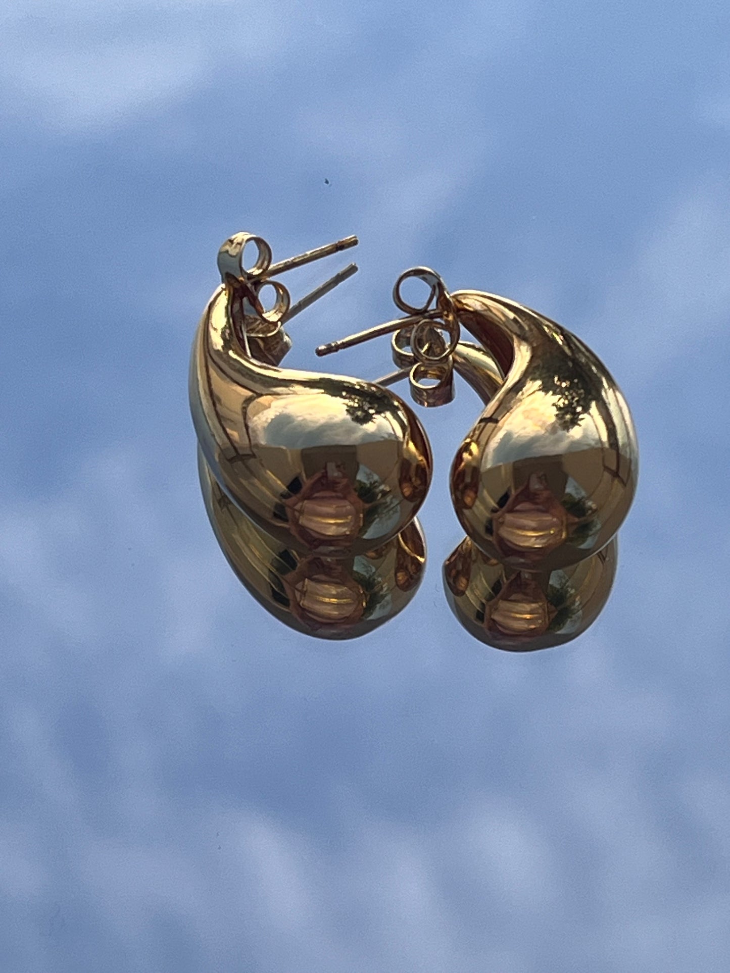 Chunky Gold Teardrop Earring - Anti Tarnish, Waterproof